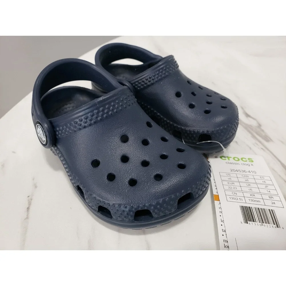 NEW SZ 6 BABY TODDLER NAVY BLUE Crocs Kids' Classic Clog Childrens